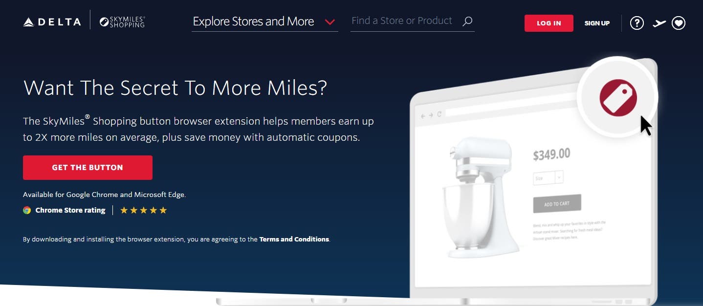 Download the browser extension for another path to earning miles